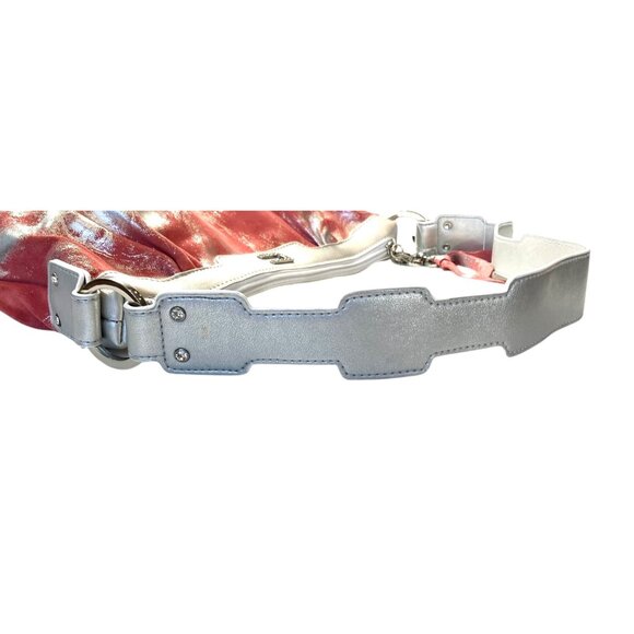 New Cromia Designer Leather Silver Peach Shoulder Handbag Purse- Made in Italy - Picture 7 of 16